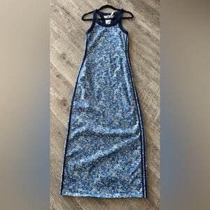 Adidas Blue Liberty Floral Pattern Sleeveless Dress
